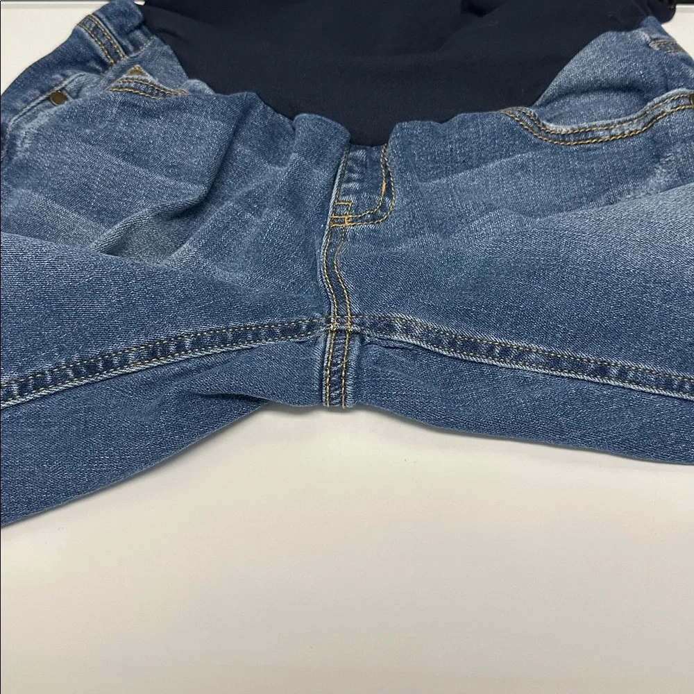 Indigo‎ Blue Maternity Stretch Panel Distressed Shorts